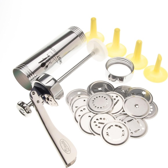 Cookie Press Kit Stainless Steel with 20 Discs and 4 Icing Tips - Picture 2 of 7